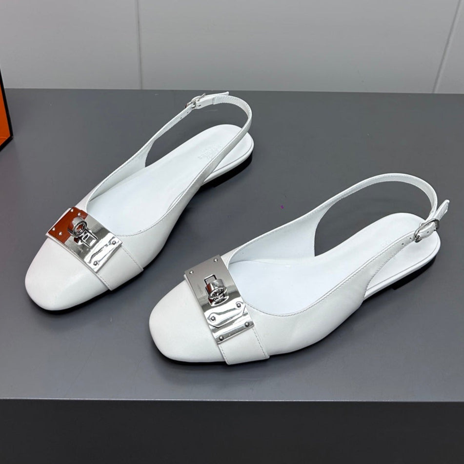 INNOCENTE SLINGBACK IN WHITE CALFSKIN、mysite、Cacoeks