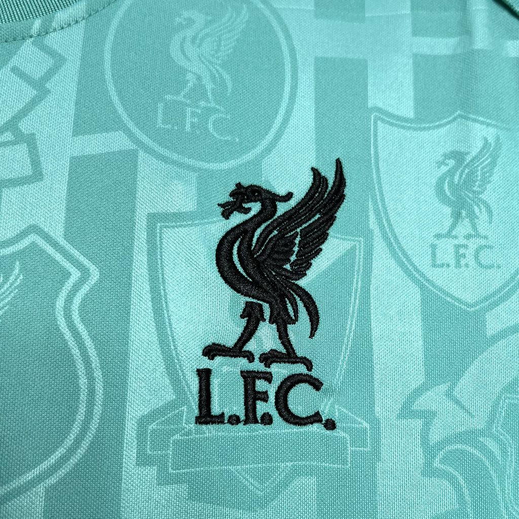 JerseysGala.com | Liver.pool 24-25 Cyan-blue Pre-match Training Jersey - Fans Version -Customize Name, Number and Patch | Worldwide Shipping