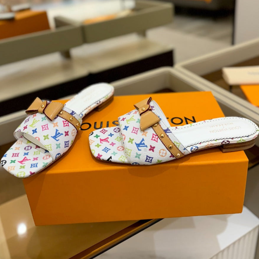 LV X TM 6AM FLAT MULE IN WHITE MONOGRAM CALFSKIN、mysite、Cacoeks