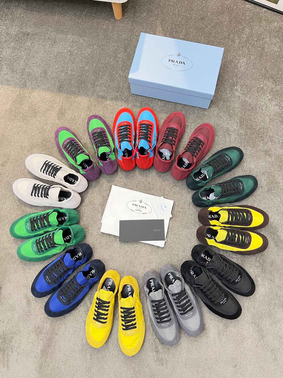 COLLAPSE SNEAKERS IN RED SUEDE AND SKY BLUE NYLON、mysite、Cacoeks