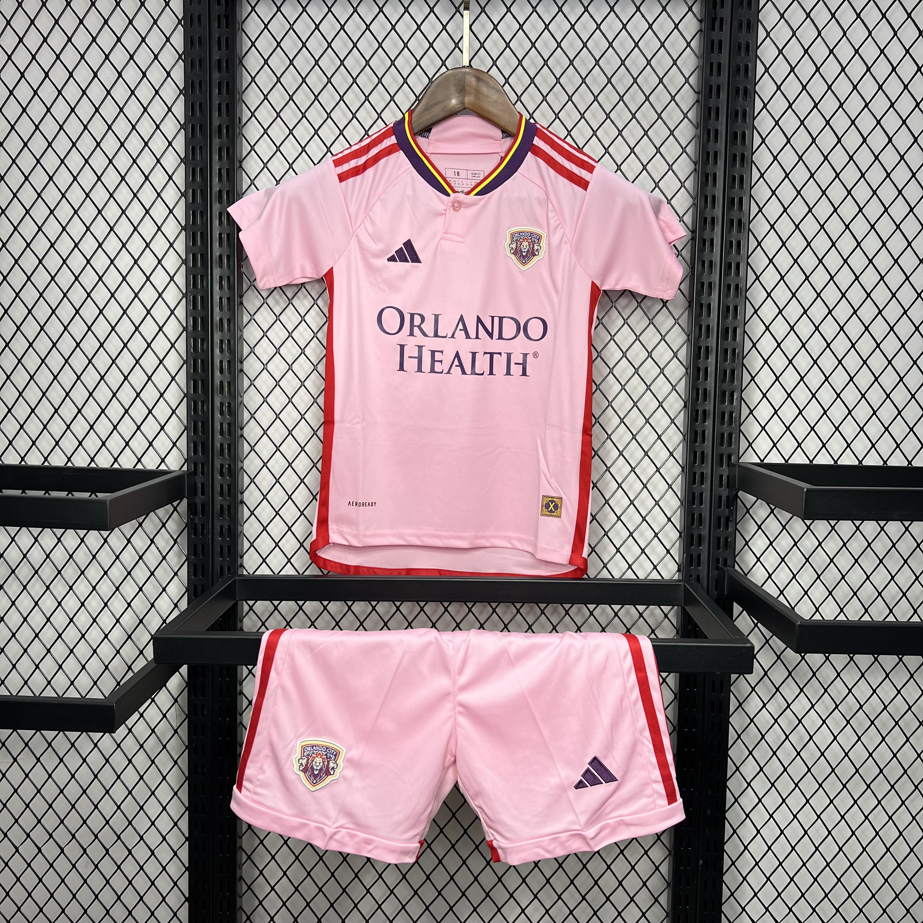 Higojerseys-Orlando City 24-25 Away Kids Kit