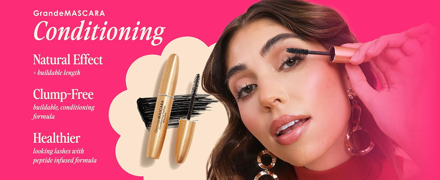 Model applying mascara with benefits