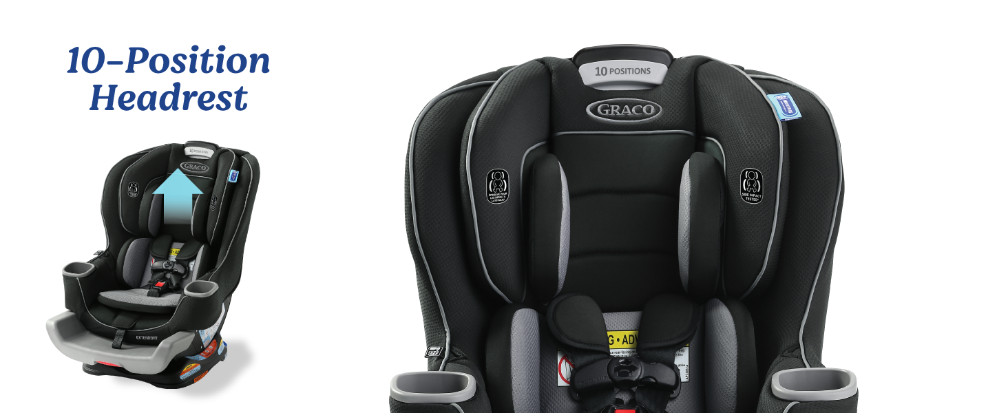 10-position headrest baby car seat safe grows with child transitions rear-facing to forward-facing