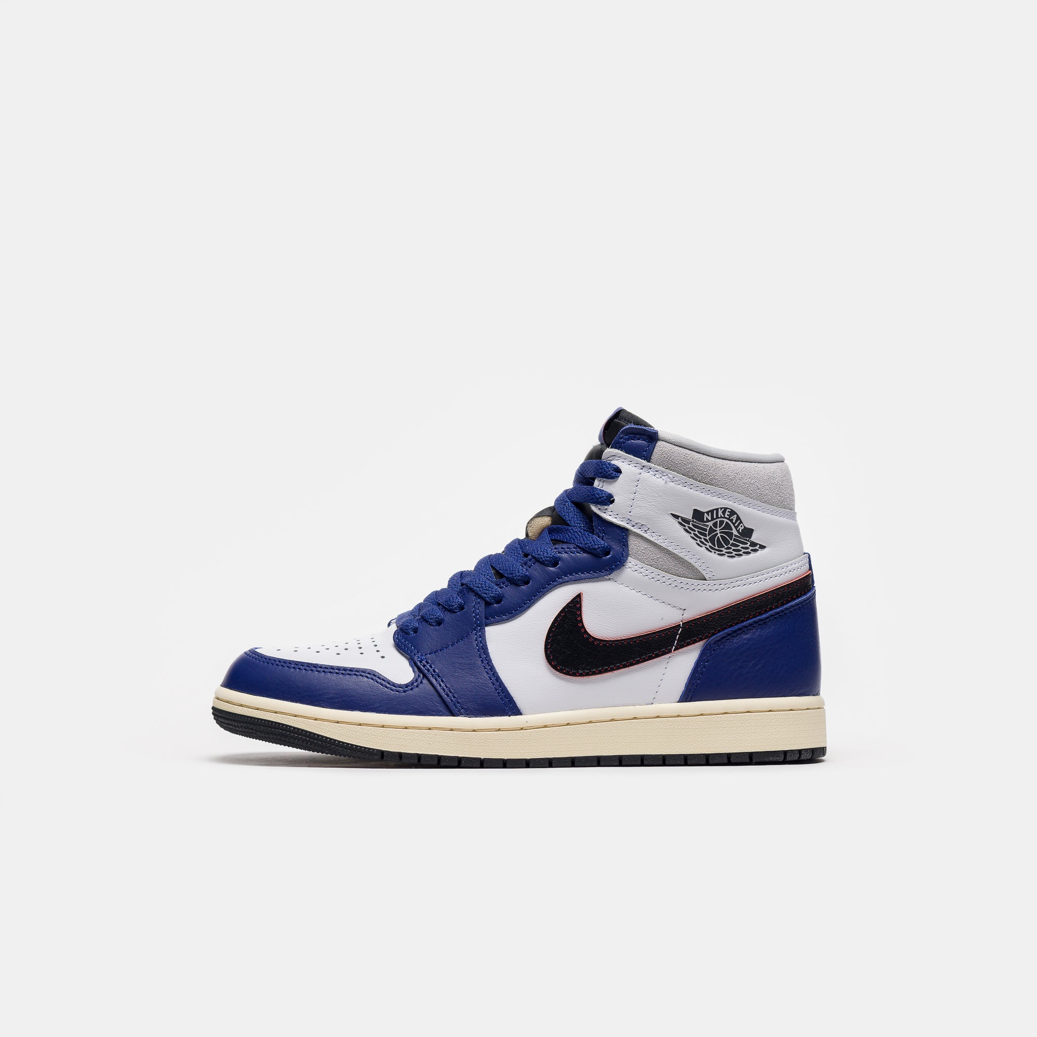 Air Jordan 1 High OG Sneaker in White/Black/Neutral Grey/Deep Royal Blue
