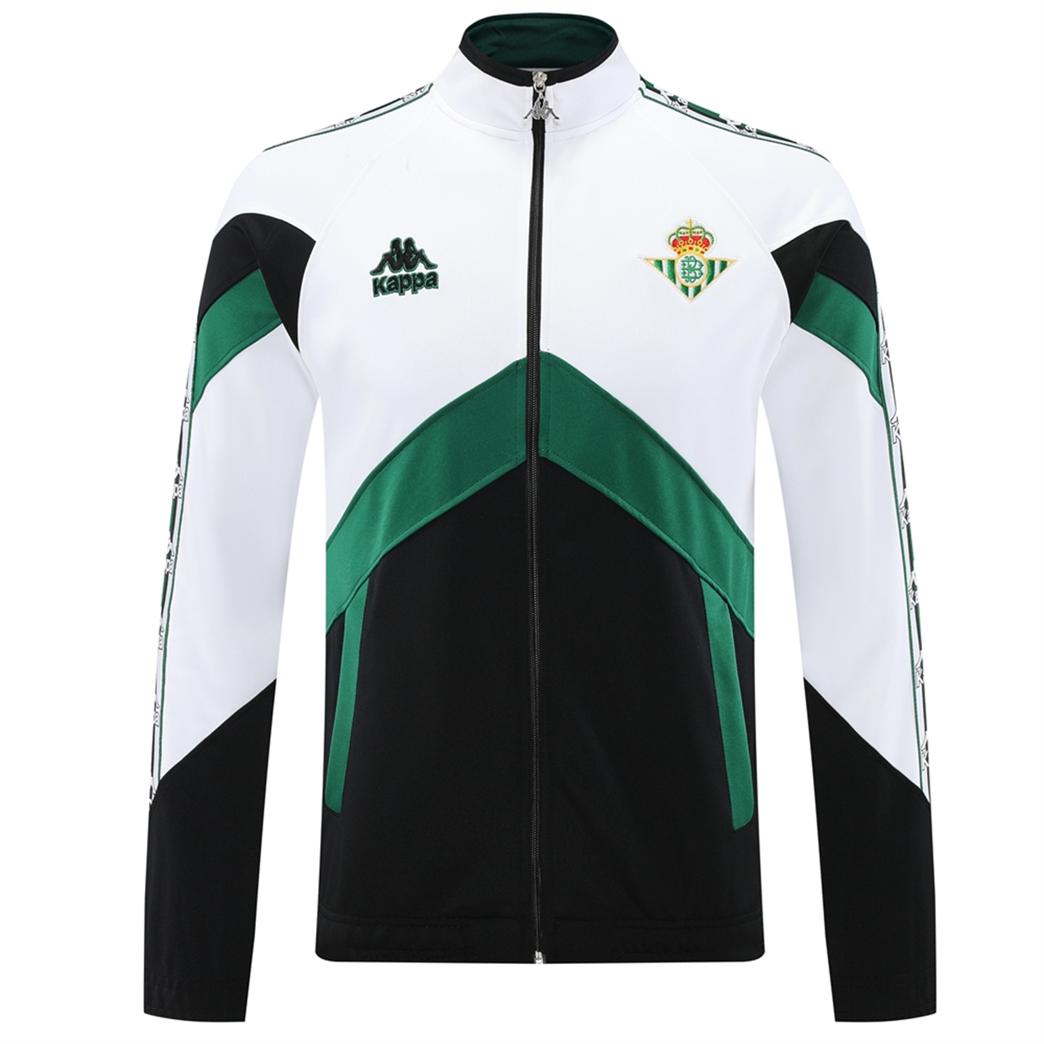 foot-Real Betis 25-26 Jacket Training Tracksuit - Green White Black Throwback Jackets & Black Pants