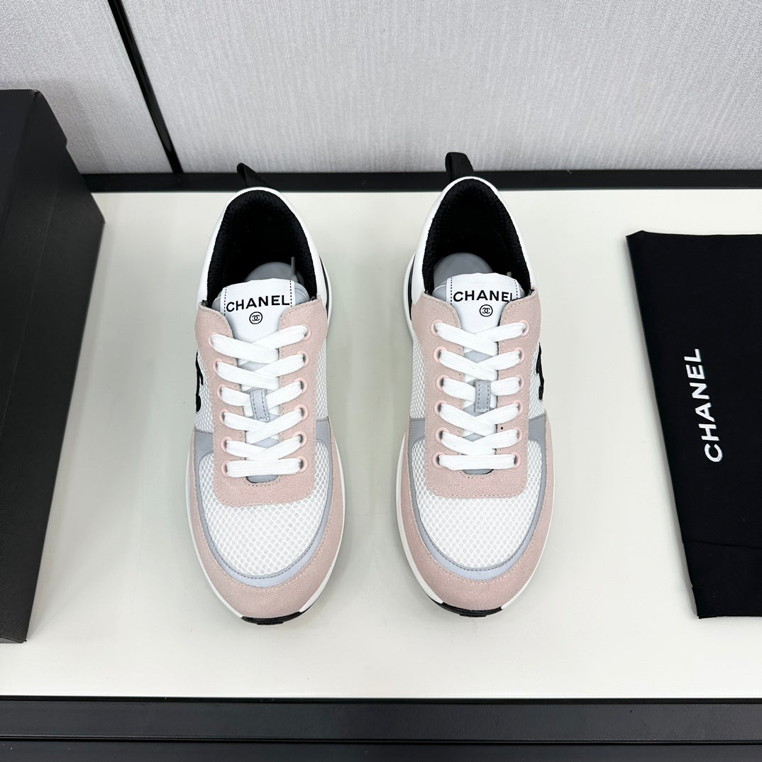 SNEAKER IN LIGHT PINK SUEDE AND WHITE BREATHABLE MESH、mysite、Cacoeks