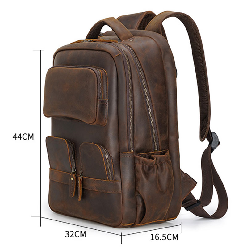 Size of Leather Backpack