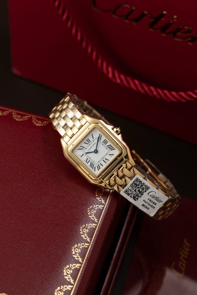 Đồng Hồ Cartier Panthere WGPN0009 Replica 11 Mạ Vàng Gold Mặt Trắng 27x37mm (2)