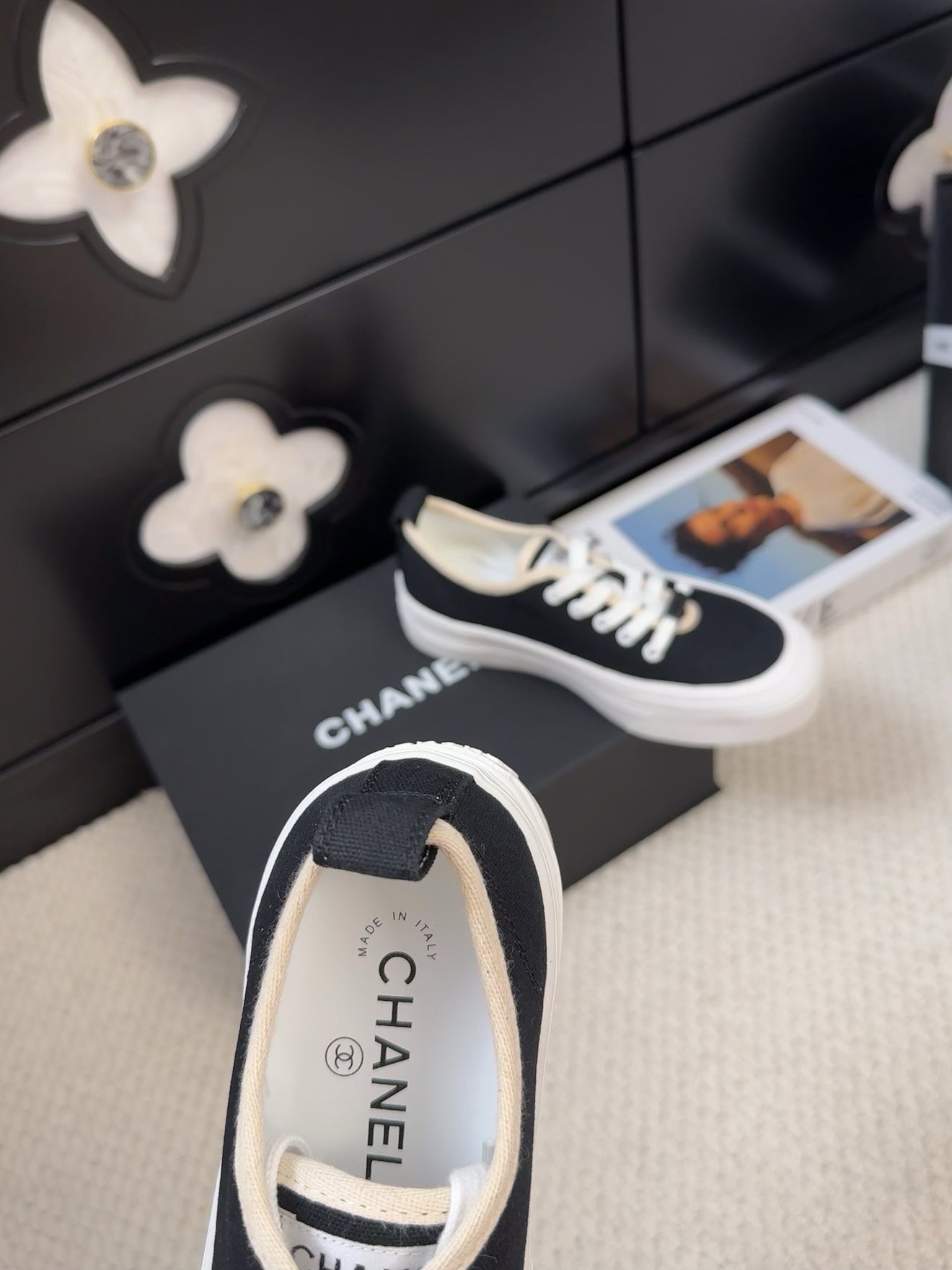 TRAINERS SHOES IN BLACK FABRIC、mysite、Cacoeks