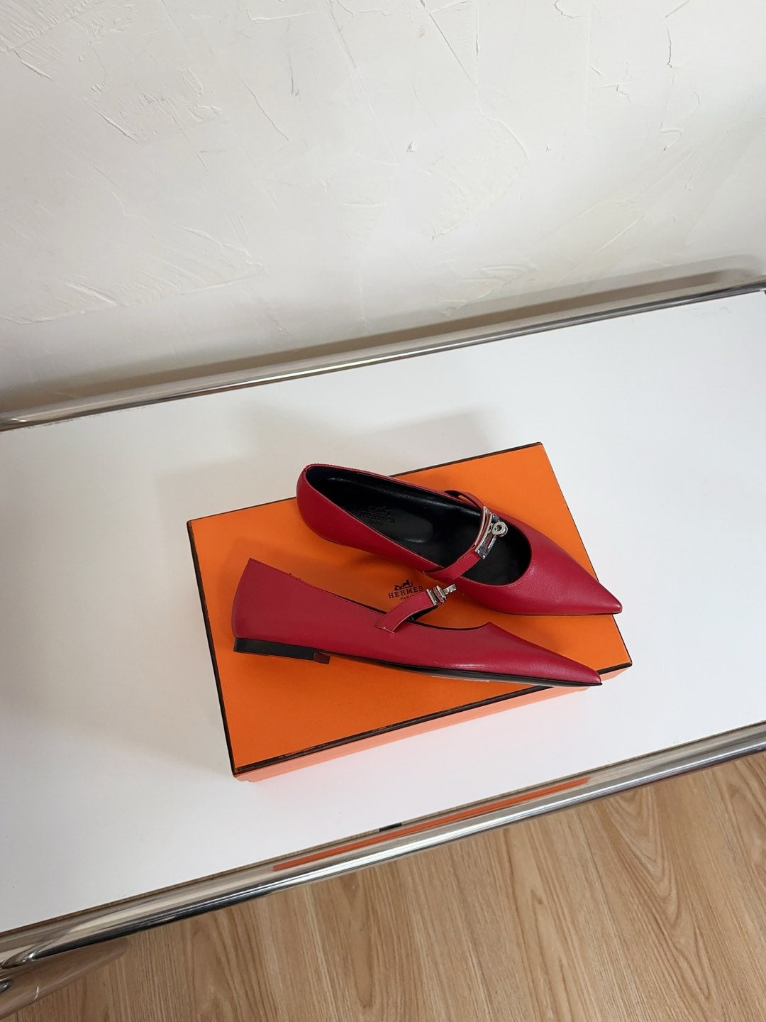 KIARA FLAT PUMP IN RUBY RED CALFSKIN、mysite、Cacoeks