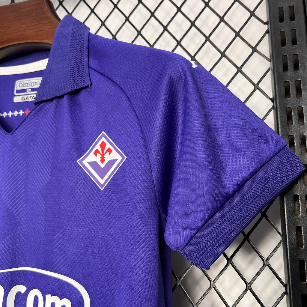 Higojerseys-Fiorentina 24-25 Home Stadium Kids Kit