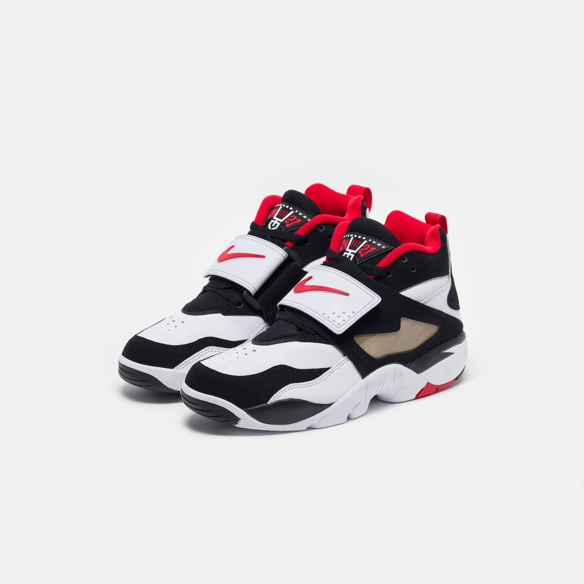 Air Diamond Turf Sneaker in White/Fire Red/Black/Metallic Gold