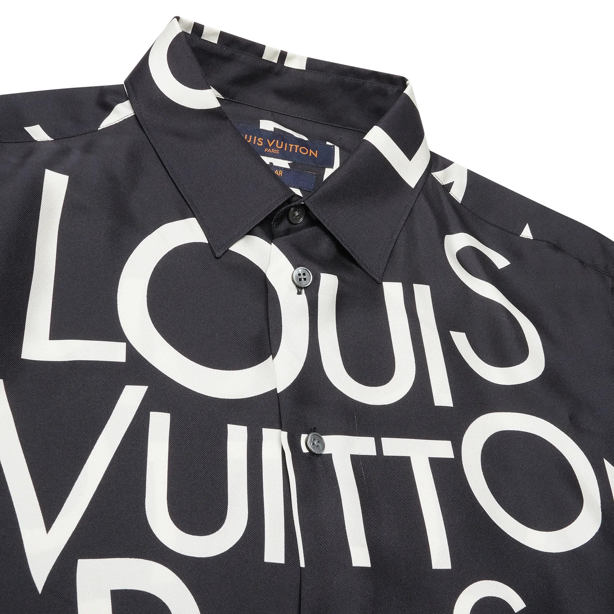 Louis Vuitton Typography Silk Navy White Shirt、mysite、Cacoeks