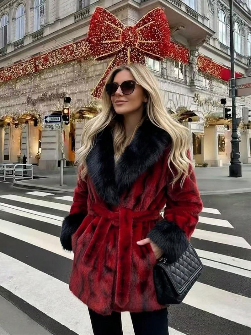 Women's Faux Fur Coat, Winter Fashion Long Sleeve Jacket, Casual Warm Outerwear, Stylish Daily Wear, Perfect for Cold Weather