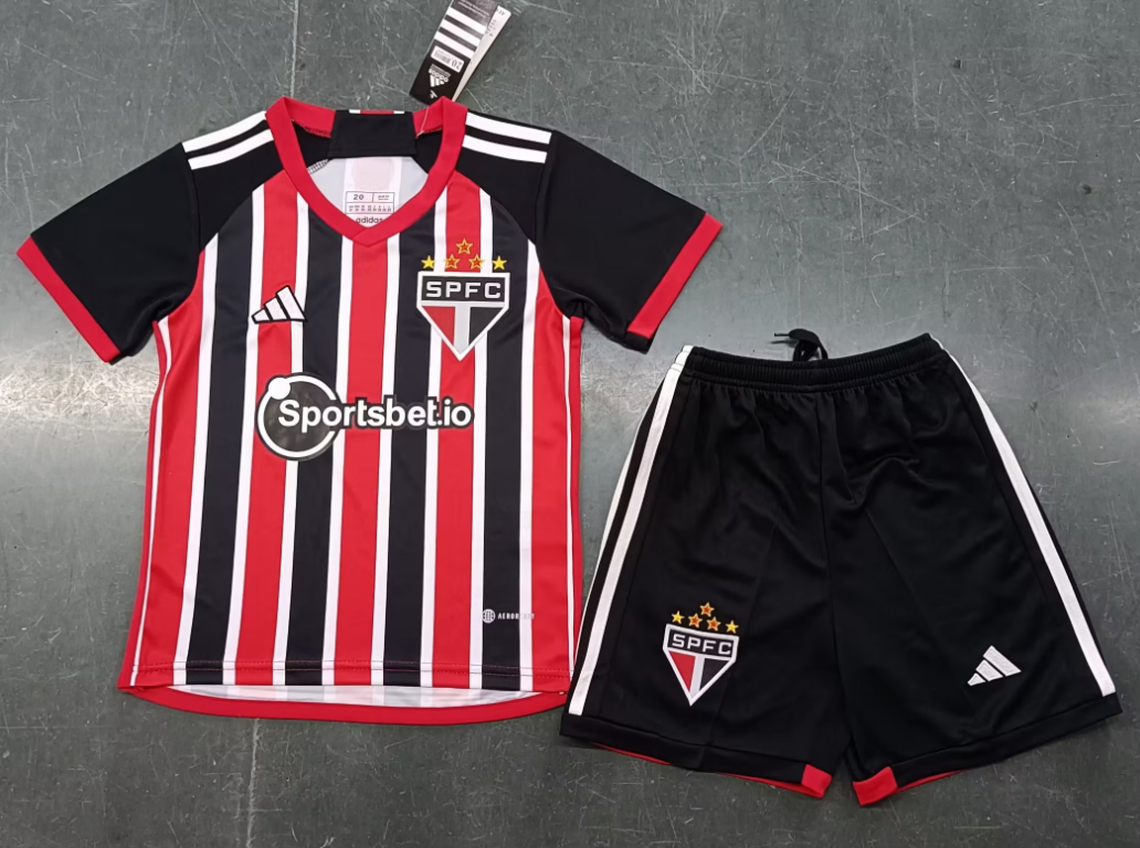 23/24 Sao Paulo Away Football Shirt Kids Size Suit-mysite Custom Football Kit- Nextkits