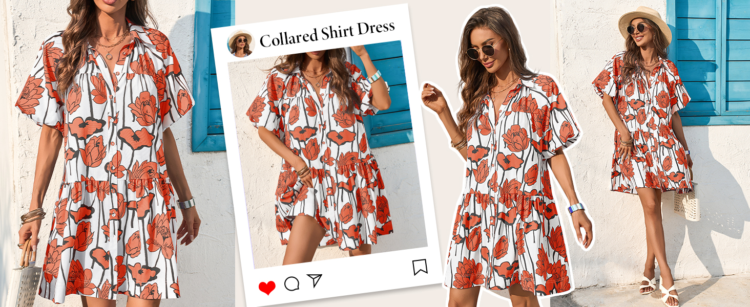 Women's Summer Floral Mini Dress 