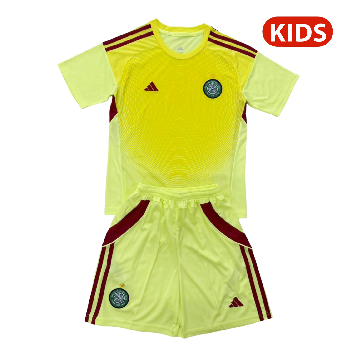 UltraTrikot-Celtic 25-26 Light Yellow Goalkeeper Kids Kit