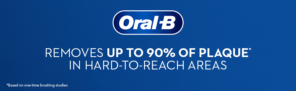 Oral-B removes up to 90% of plaque in hard-to-reach areas* *one-time brushing studies