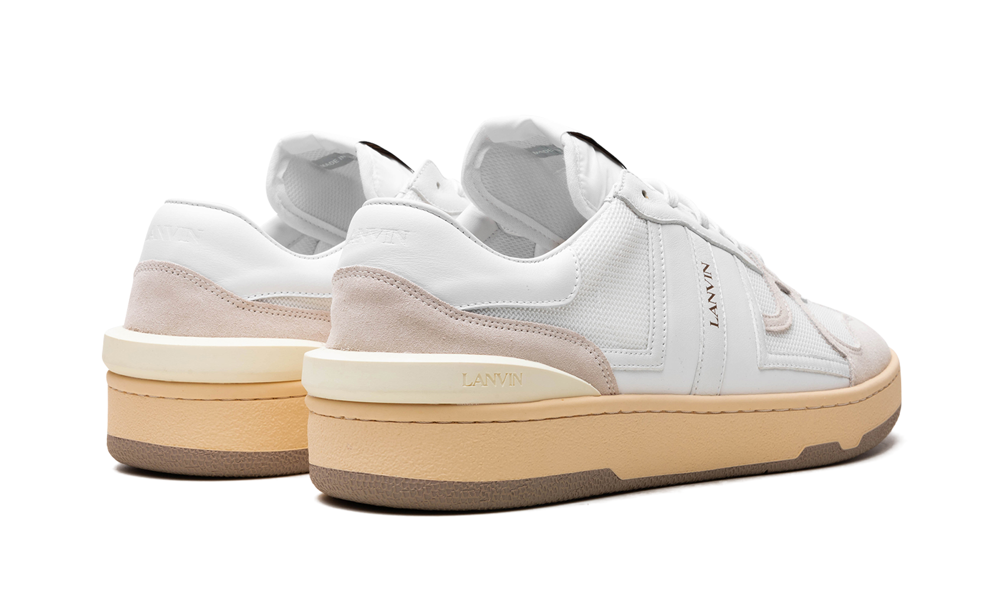 Leather Clay Low Top Sneakers "White/Beige"、mysite、Cacoeks