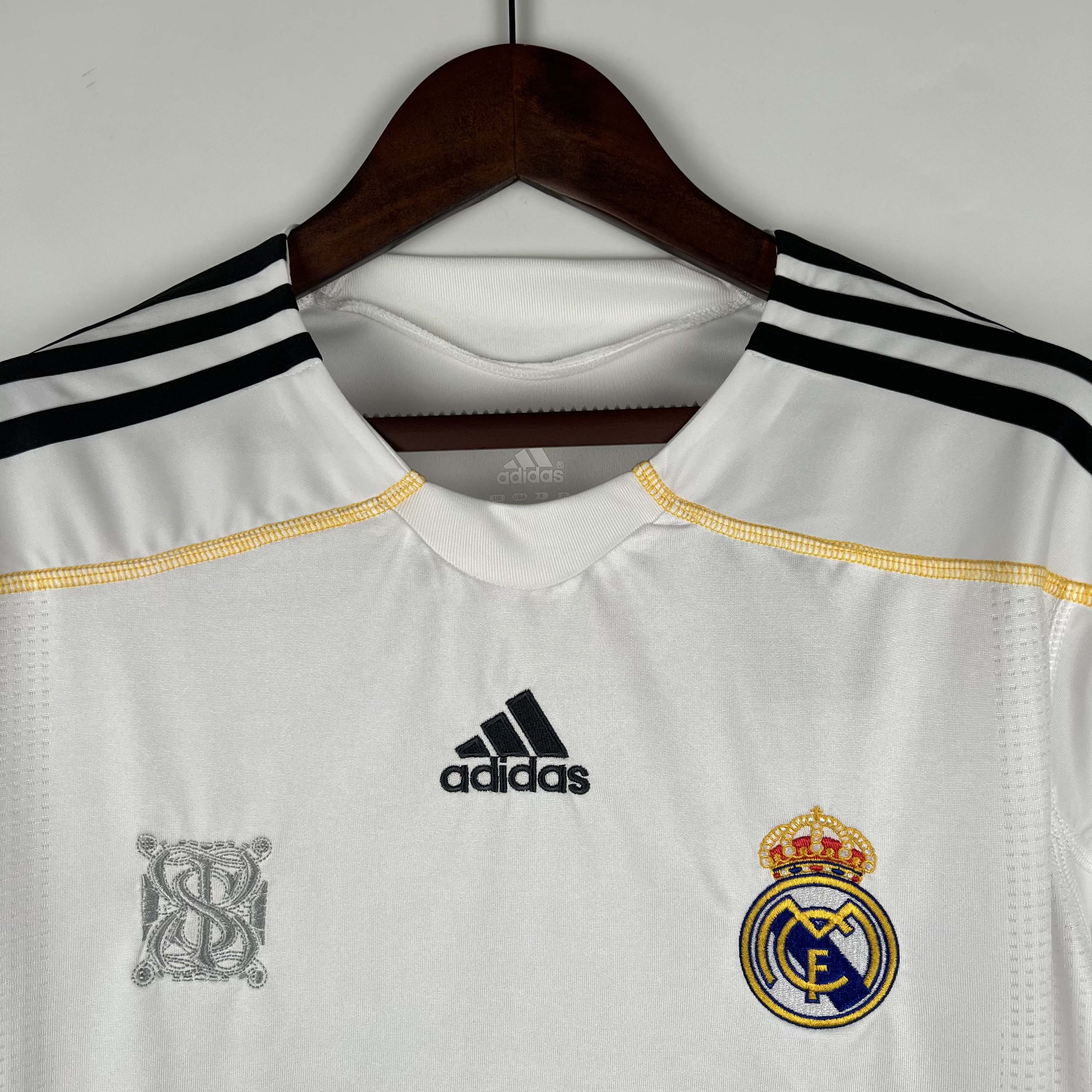 2009/2010 Retro Long Sleeve Real Madrid Home Football Shirt1:1 Thai Quality:football jersey mysite: unitedjerseyfootball 邓江浪:football