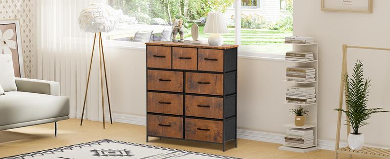 Product Introduction of Cupboards Cabinets Dresser - with 9 Drawers, Bedroom Organizer, Steel Frame and Wood Top for Bedroom, Closet, Entryway 0