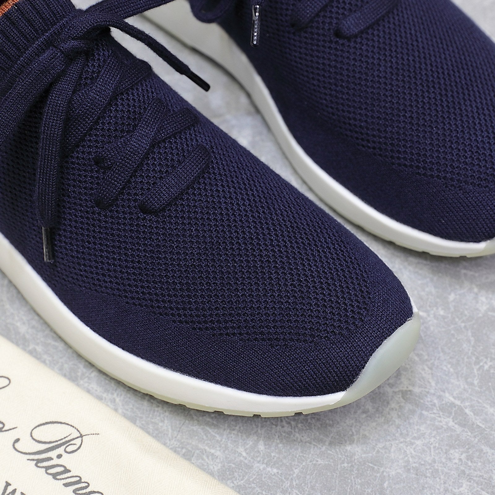 LP LADY FLEXY WALK SNEAKER NAVY BLUE AND ORANGE WOOL CALFSKIN、mysite、Cacoeks