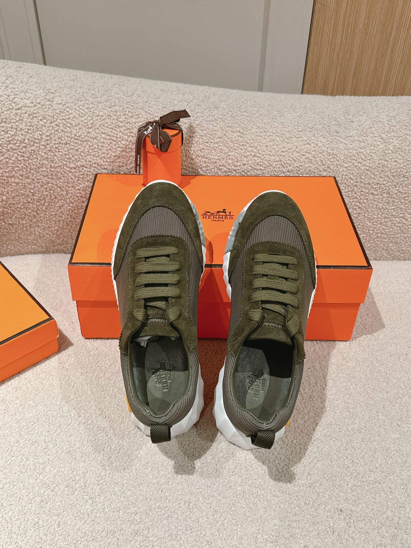 MAINLAND SNEAKER IN ARMY GREEN SUEDE AND BREATHABLE MESH FABRIC、mysite、Cacoeks
