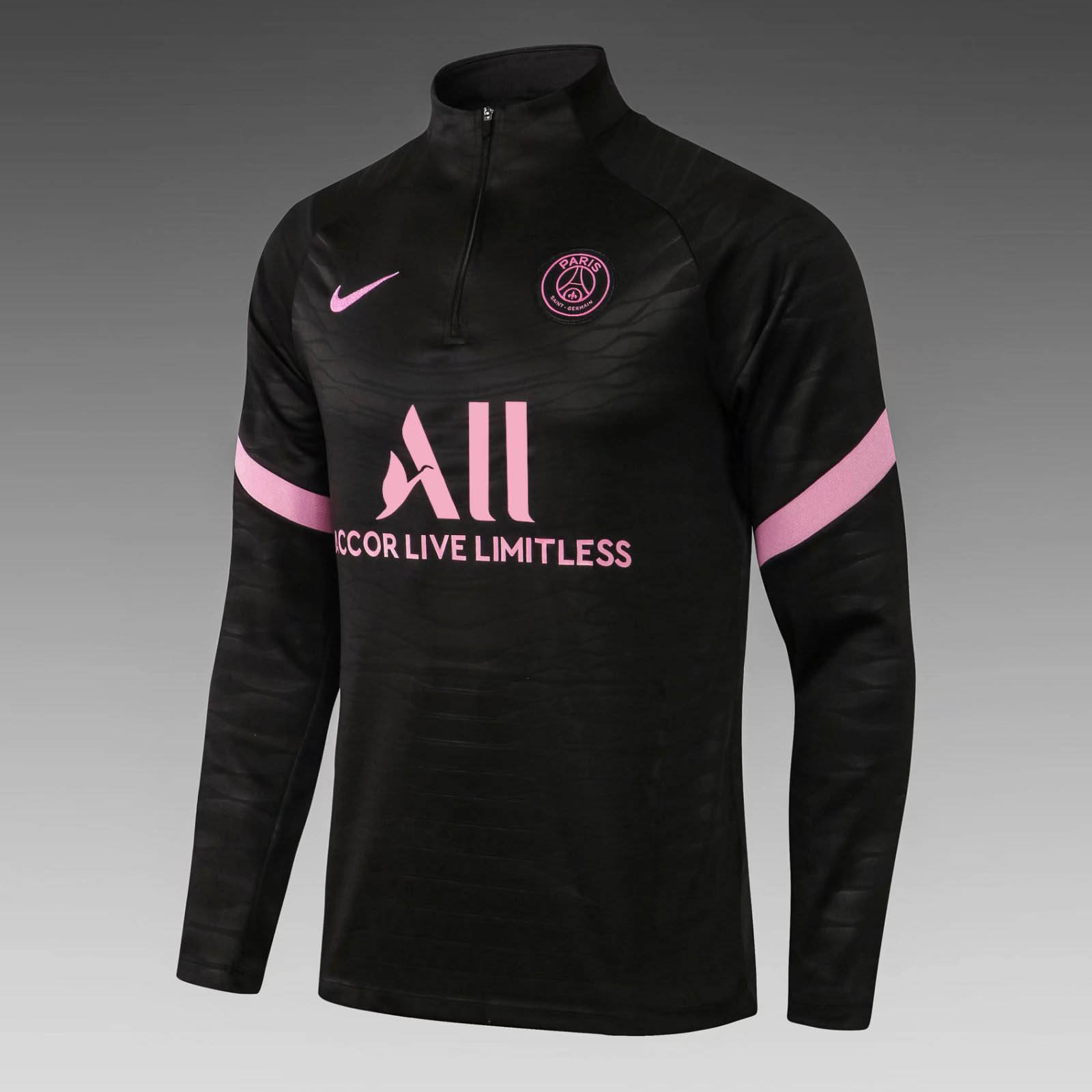 2021/2022 Psg Paris Saint-Germain Half-Pull Training Suit Black Set:football jersey mysite: unitedjerseyfootball 邓江浪:football