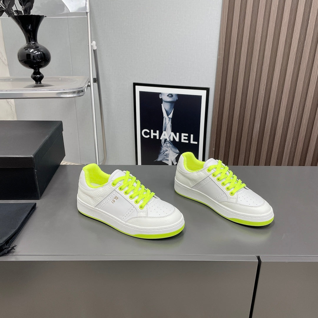 SL/61 SNEAKERS IN WHITE MIX NEON YELLOW CALFSKIN、mysite、Cacoeks