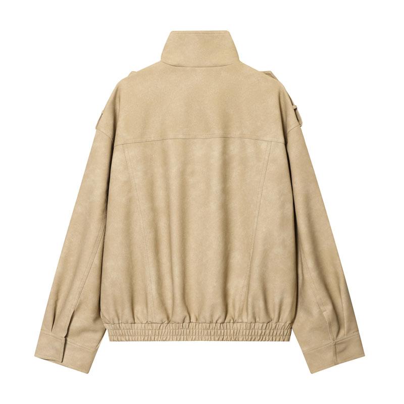 Women's Winter Jacket Zipper Oversized Stand Collar Multiple Pockets Workwear Street Style Casual Layered Outerwear