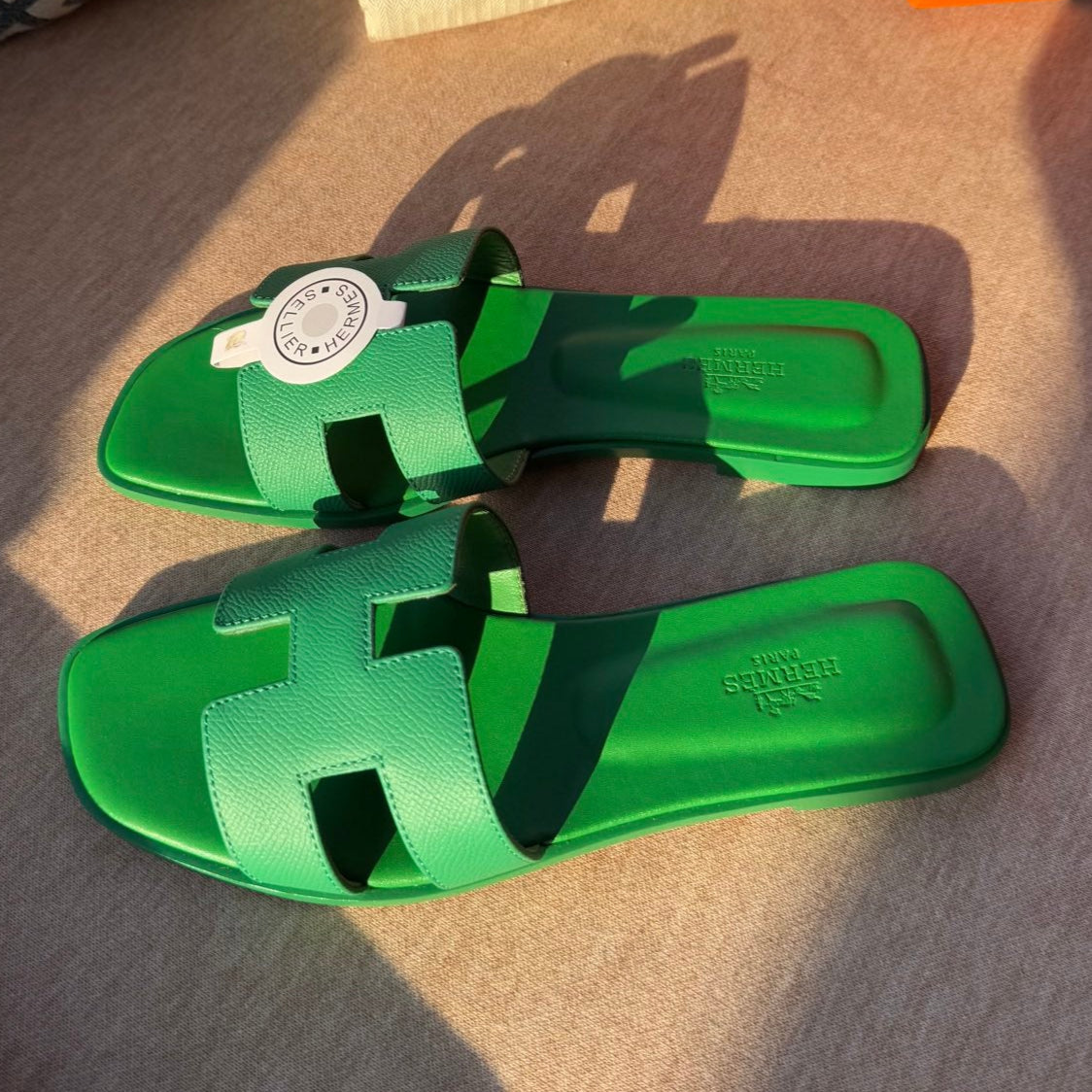 0RAN SANDALS IN SHAMROCK GREEN CALFSKIN、mysite、Cacoeks