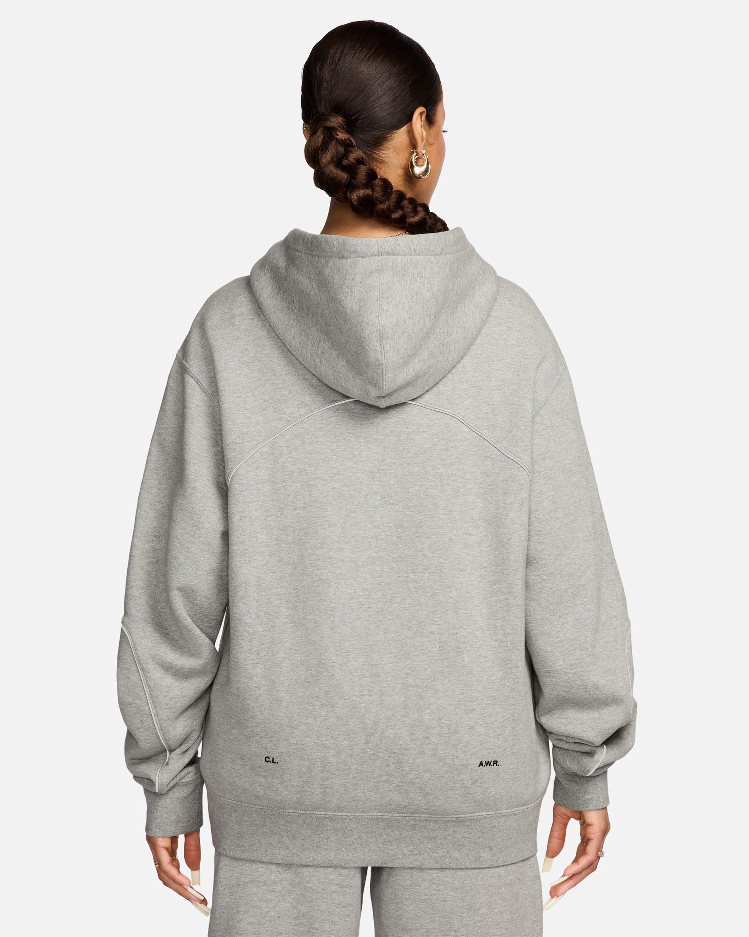 NIKE NOCTA NRG FLEECE HOODIE - DKGREYHEATHER/ MATTESILVER