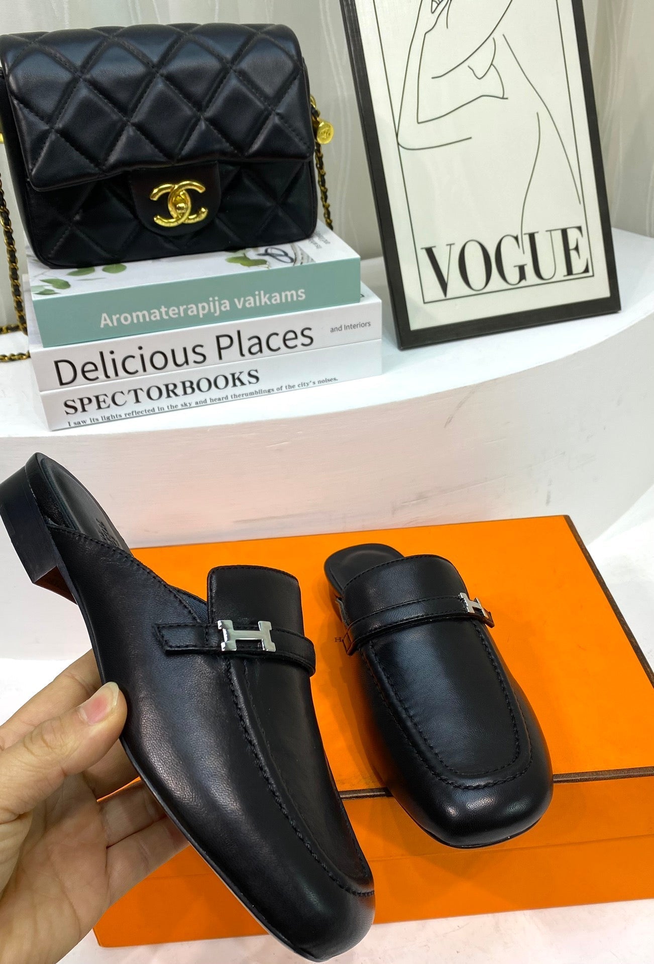 IENA MULE BLACK CALFSKIN、mysite、Cacoeks