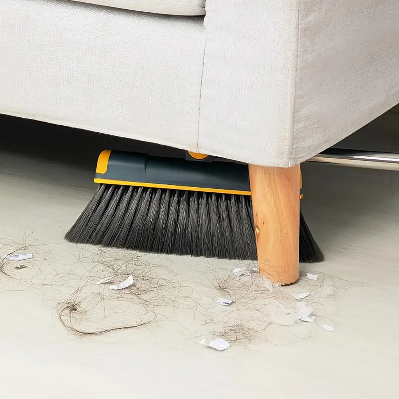 1set broom dustpan set combination thickened rotatable foldable stainless steel rod strong and durable   sweeping broom plastic cleaning supplies for indoor broom and dustpan set local warehouse household items details 5