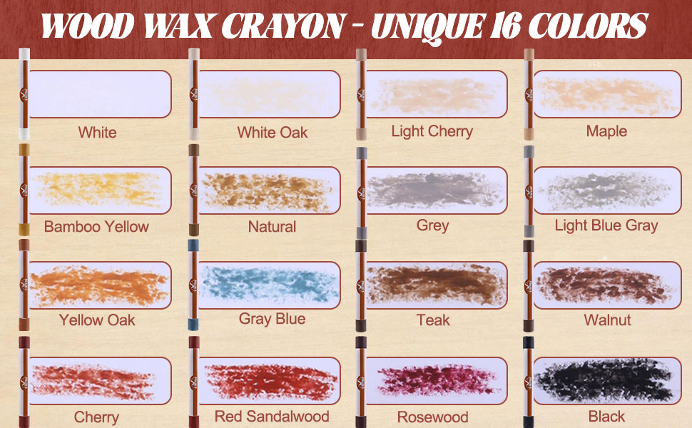 wood crayons for scratches