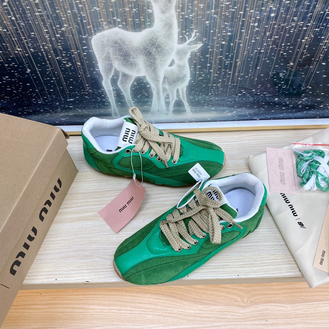 NB Pine Green And Sea Green Color Sneakers Cowhide、mysite、Cacoeks