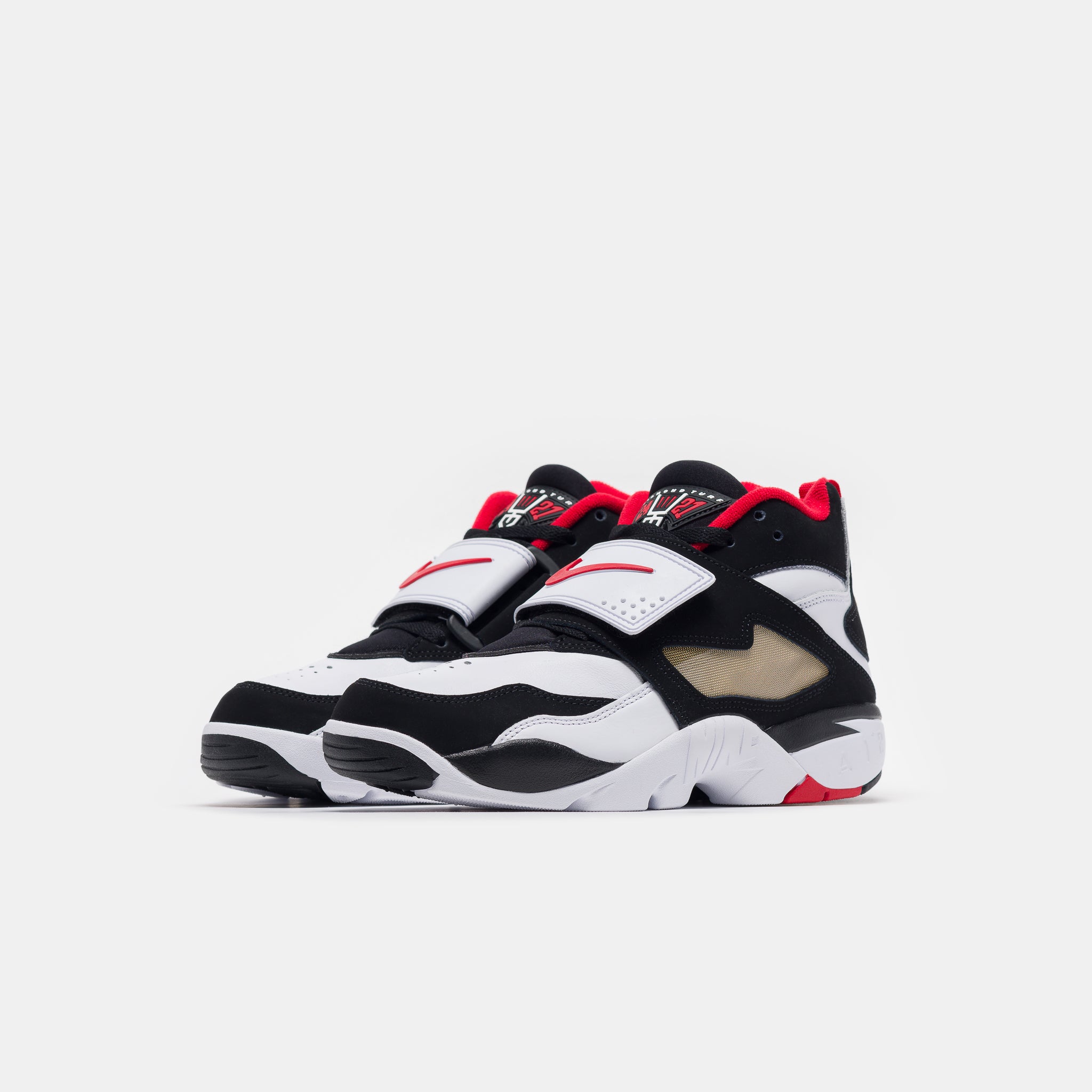 Air Diamond Turf Sneaker in White/Fire Red/Black/Metallic Gold