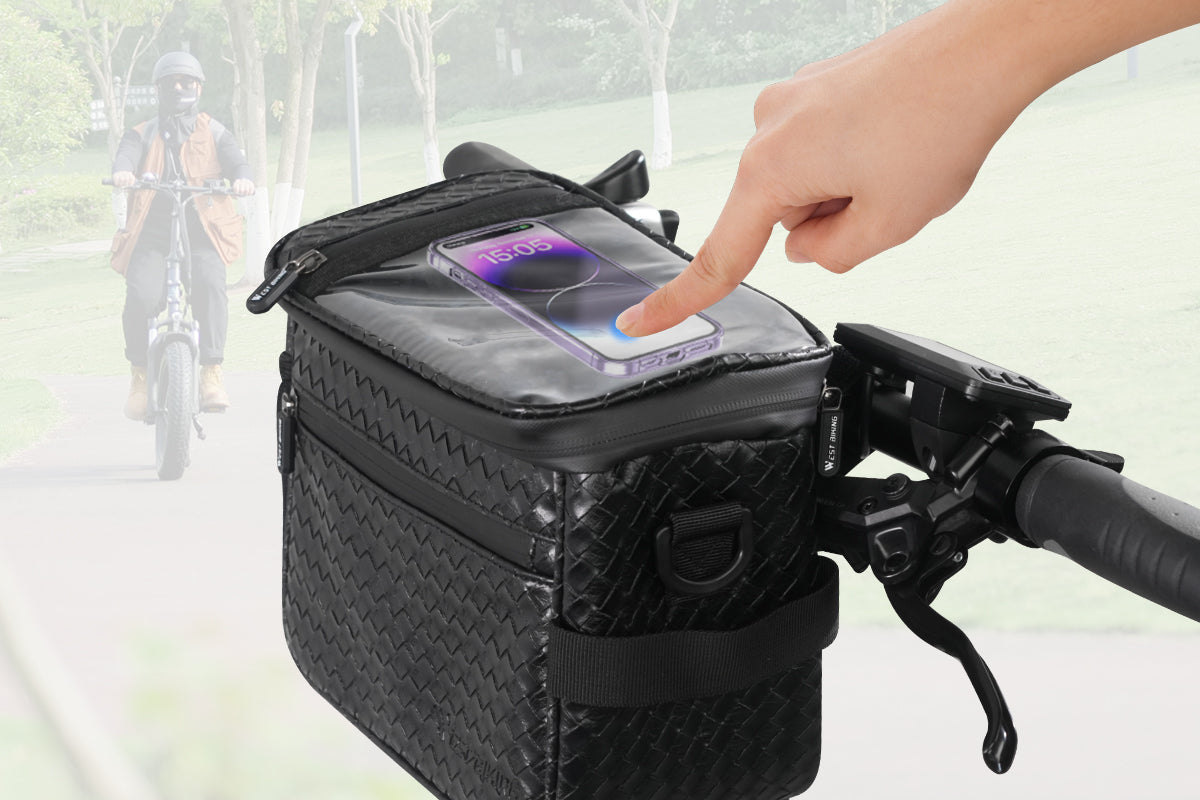 Electric Bike Handlebar Bag Bicycle Front Bag Storage Bag with Shoulder Strap、mySite、bearsvspackers