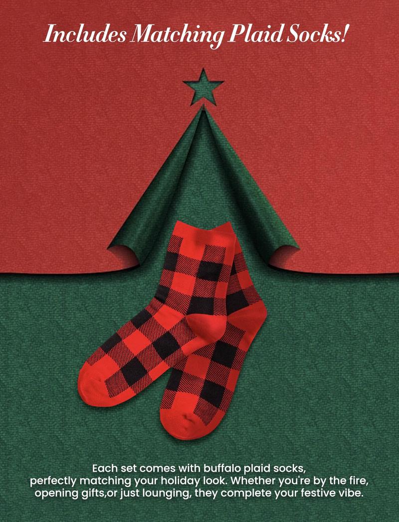 PatPat Christmas Pajamas Soft & Stretchy Family Matching  Long Sleeve Sets Gingerbread Patterned Sleepwear for Women Men Couples Adult Kids,Cute Pajama,Cozy Pajamas ,Flame Resistant,autumntok,wintertok,BFCM Early Bird