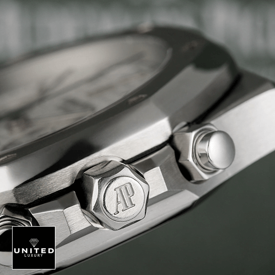 Audemars Piguet Royal Oak Chronograph 26300ST.OO.1110ST.05 Replica Audemars Piguet 25860ST.OO_.1110ST.05 Royal Oak White Replica crown / push button