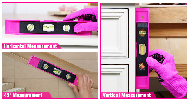 9-inch magnetic torpedo level measures horizontal, vertical and 45-degree angles