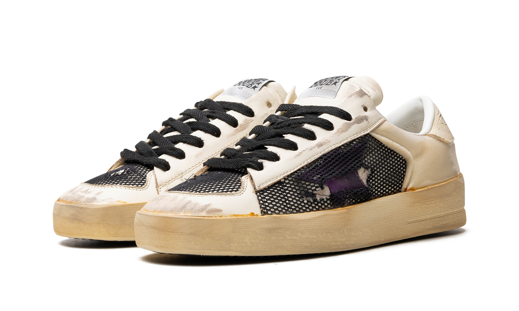 STARDAN NAPPA NET AND FOAM UPPER LEATHER STAR NAPPA TOE AND TONGUE "ECRU PURPLE BLACK"、mysite、Cacoeks