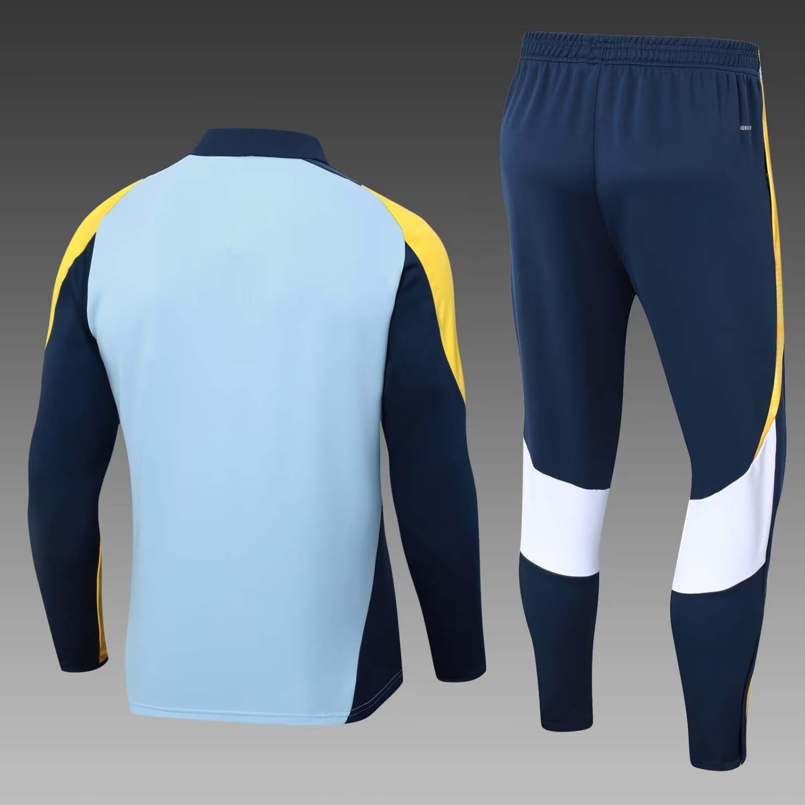 2024/2025 Real Madrid Half-Pull Training Suit Baby blue Football Shirt 1:1 Thai Quality Set:football jersey mysite: unitedjerseyfootball 邓江浪:football