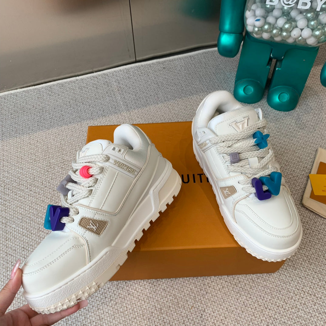LV TRAINER MAXI SNEAKER IN WHITE CALFSKIN、mysite、Cacoeks