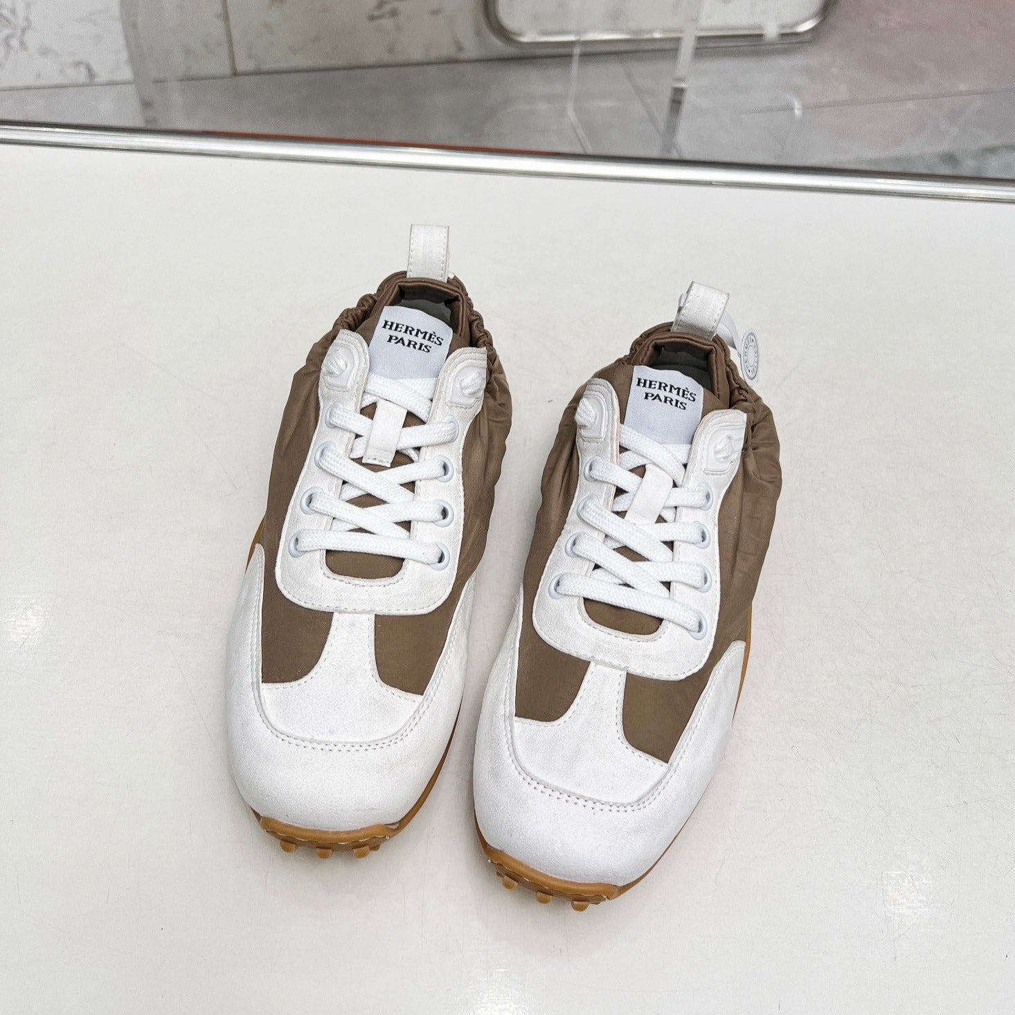 SKATEBOARD SHOES BROWN MIX WHITE SUEDE、mysite、Cacoeks