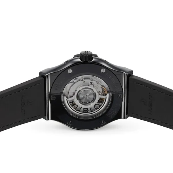 Hublot Classic Fusion Ref. 547.CX.0170.LR Super Clone Watch – Black Ceramic Black Dial Leather Strap Fake Replica