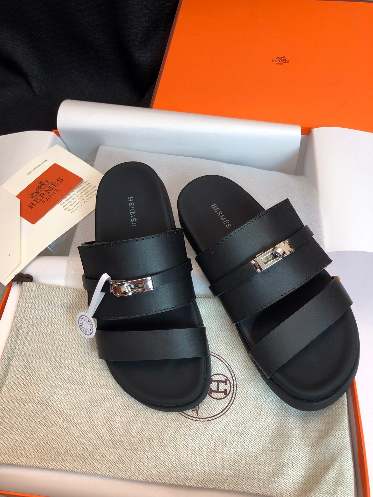 GABRIEL SANDAL MULE IN BLACK CALFSKIN、mysite、Cacoeks