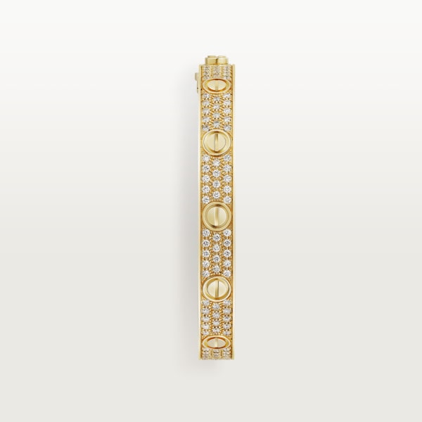 Love bracelet, diamond-paved Yellow gold, diamonds