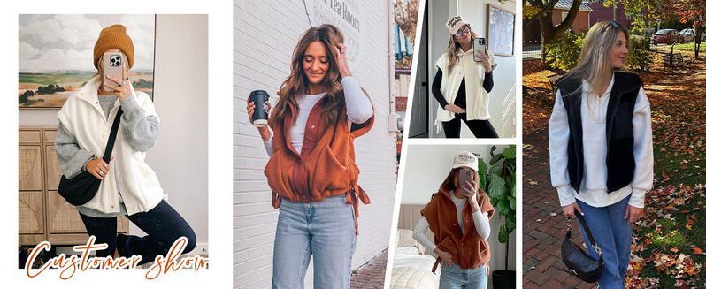 Tanming Women's Warm Fleece Vest Casual Sleeveless Button Down Sherpa Jacket Outerwear with Pockets TikTokShopBlackFriday