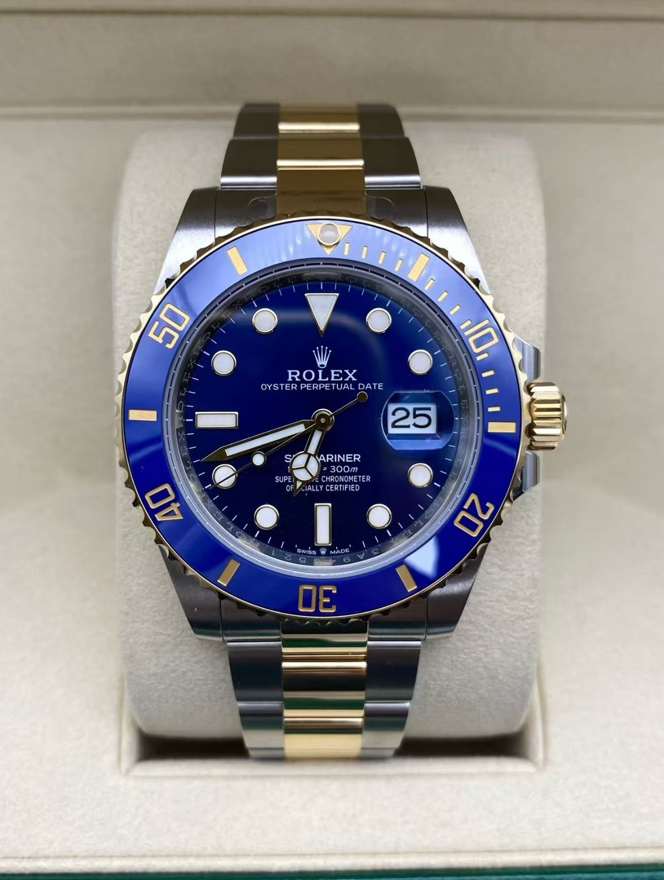 Rolex Submariner Blue Dial Two Tone Super CloneSwiss Replica Watch Ref 126613LB 3235 SwissMovement